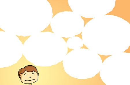 Backdrop of blank thoughts of a young child.のイラスト素材