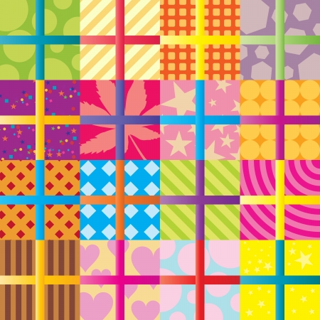 Seamless pattern of colorful gift wrappings のイラスト素材