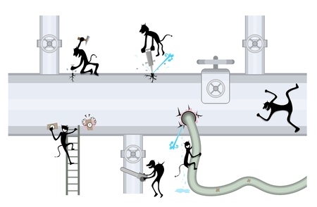 Several imps tampering the cityのイラスト素材