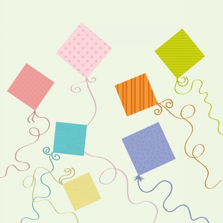 Various colorful kite designs.のイラスト素材