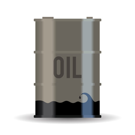 Vector illustration of a nearly empty oil drum のイラスト素材
