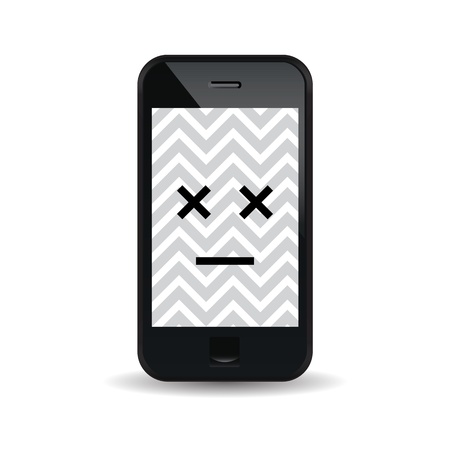 illustration of a malfunctioned smartphone.のイラスト素材