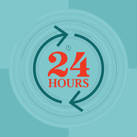Vector illustration of 24 hours symbol concept のイラスト素材
