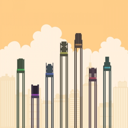 Vector illustration of competing chairs, conceptual of business metaphor のイラスト素材