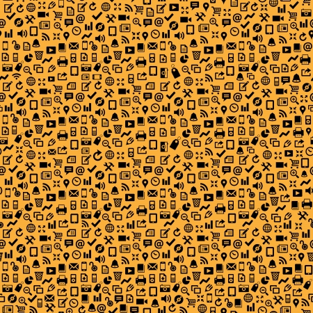 Vector seamless background of media icons のイラスト素材