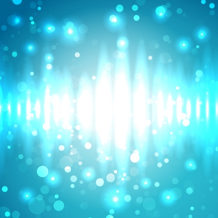 Vector background illustration of bright light blue pulses.のイラスト素材