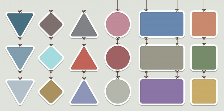 Vector illustration of several continuous hanging labels background.のイラスト素材