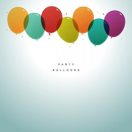 Vector illustration of colorful party balloons with copy space.のイラスト素材