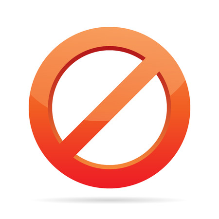 Vector illustration of forbidden sign. The file is layered so it's very easy to insert your image behind the red block.のイラスト素材
