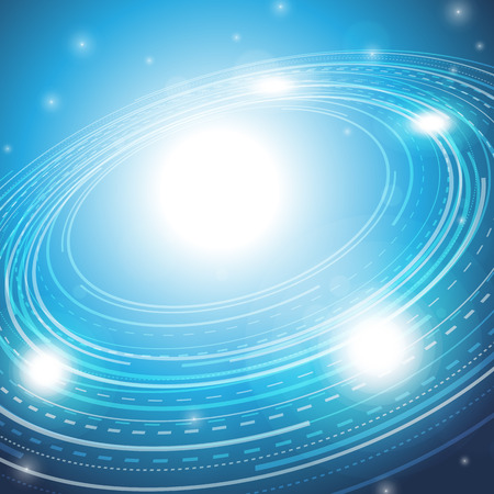 Vector illustration of blue ring star background.のイラスト素材