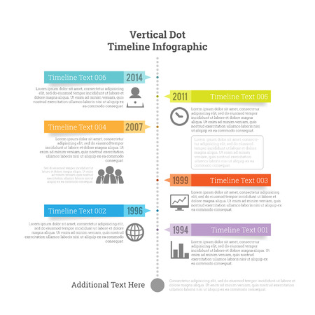 illustration of vertical dot timeline infographic element.のイラスト素材