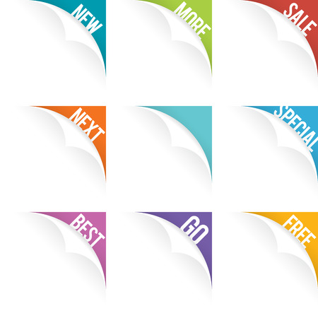 Vector illustration of web page curl set.のイラスト素材