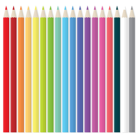 Vector illustration of various color pencils.のイラスト素材