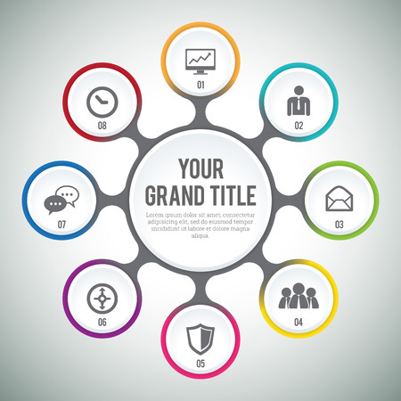 illustration of circle module infographic design element.のイラスト素材