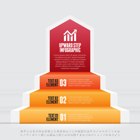 Vector illustration of upward step infographic design element.のイラスト素材