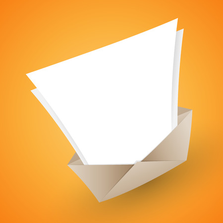 Vector illustration of an open envelope with blank letter for copyspace.のイラスト素材