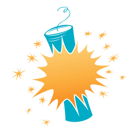 Vector illustration of exploding firecracker copyspace design element.のイラスト素材