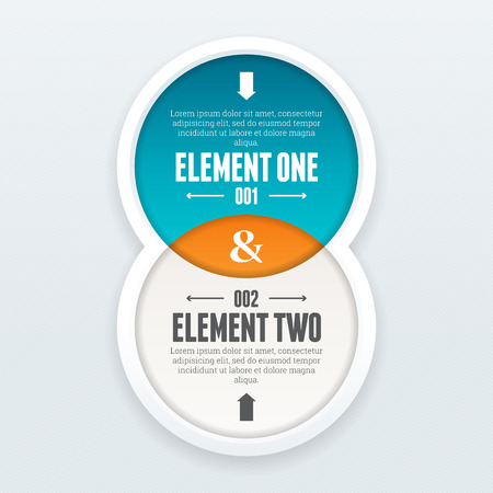 Vector illustration of twin element infographic design elements.のイラスト素材