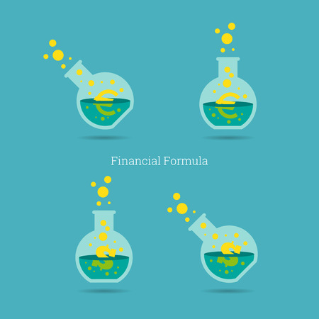 Vector illustration of dollar and euro financial formula concept.のイラスト素材