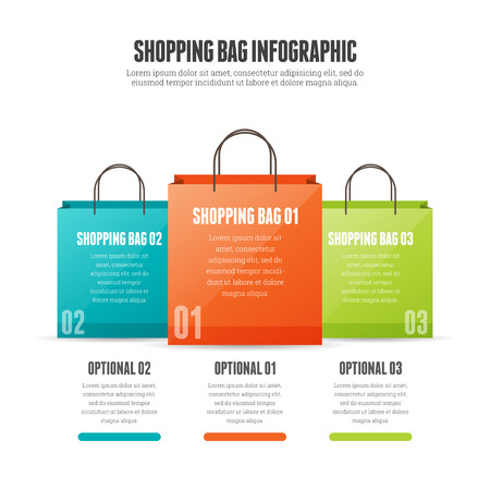  illustration of shopping bag infographic design element.のイラスト素材