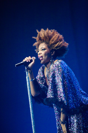 JAKARTA, INDONESIA - OCTOBER 6: American R&B singer Macy Gray performs at the 6th LA Lights Java Soulnation Festival 2013 on October 6, 2013 in Jakarta, Indonesia.のeditorial素材