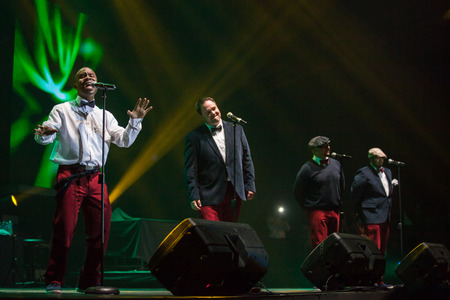 JAKARTA, INDONESIA - OCTOBER 6, 2013: American R&B group All-4-One performs at the 6th LA Lights Java Soulnation Festival 2013 on October 6, 2013 in Jakarta, Indonesia.