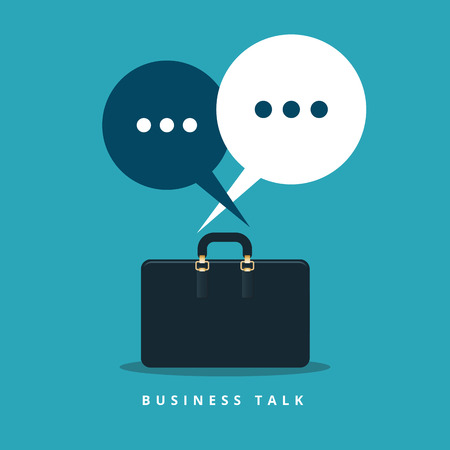 Vector illustration of business communication concept with suitcase.のイラスト素材