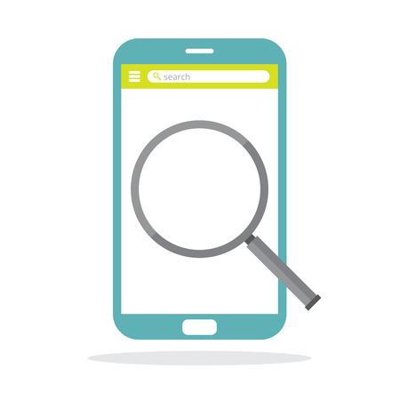 Vector illustration of blank mobile phone search concept.のイラスト素材
