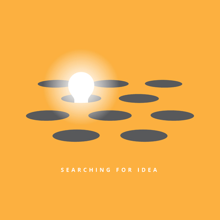 Vector illustration of idea searching concept.のイラスト素材