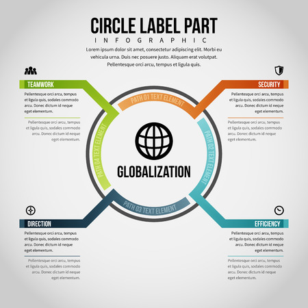 Vector illustration of circle label part infographic design element.のイラスト素材