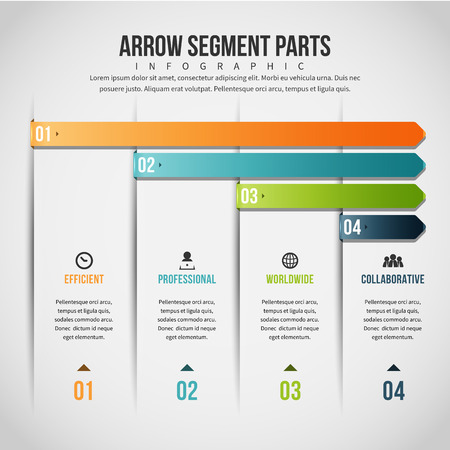 A Vector illustration of Arrow Segment Parts Infographic design element.のイラスト素材