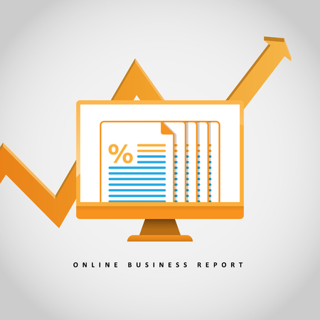 Vector illustration of online report concept design element.のイラスト素材