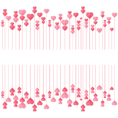 Vector illustration of hearts line background.のイラスト素材