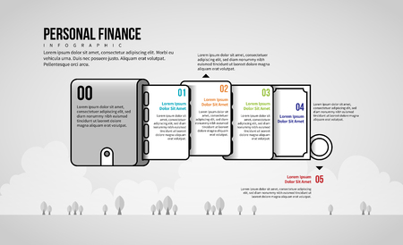Vector illustration of Personal Finance Infographic design element.のイラスト素材