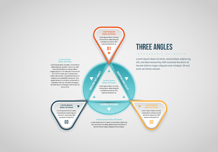 Vector illustration of Three Angles Infographic design element.のイラスト素材