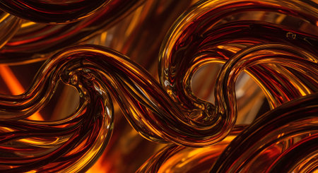 3d rendering of abstract wavy metallic background. Reflective surface.の素材