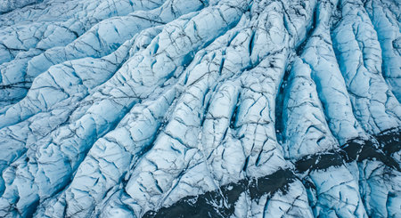Aerial view of icebergs in Jokulsarlon glacier, Icelandの素材