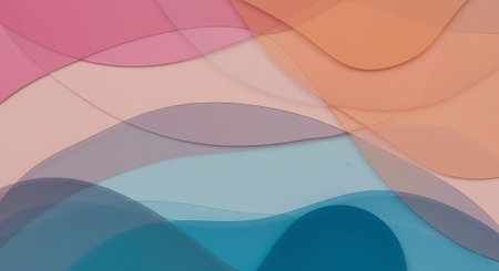 abstract multicolored background with curved lines in pastel colorsの素材