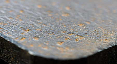 Close-up of a rusty metal plate. Selective focus.の素材