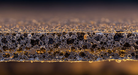 abstract background of water drops on a piece of metal, close-upの素材