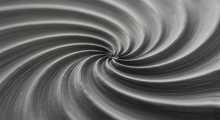 Close up of spiral of black and white color. Abstract background.の素材