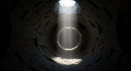 The light from the end of the tunnel. 3d rendering.の素材