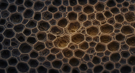 Honeycomb. Abstract background. 3D illustration. 3D CG. High resolution.の素材