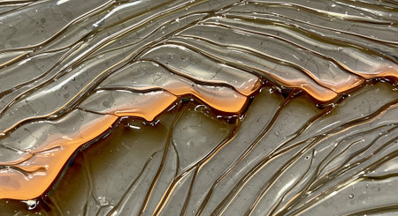 abstract background of a yellow and brown liquid with some smooth linesの素材