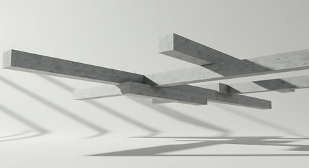 Abstract architecture background. Minimalist architectural background. 3d render illustrationの素材