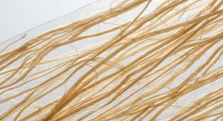 abstract background of dried hair on a white background close-upの素材