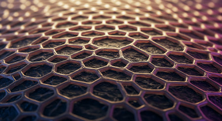 Honeycomb background. Abstract hexagon texture. 3d renderの素材