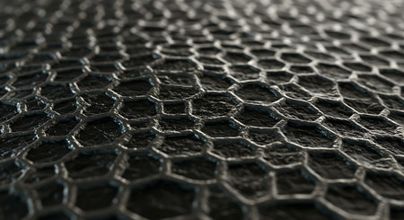 Abstract 3d rendering of honeycomb structure. Futuristic background.の素材