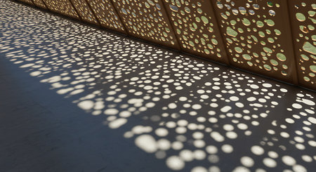 Abstract 3d render of interior with light and shadow on the wallの素材