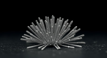 Close up of toothpick on a black background. 3d renderingの素材